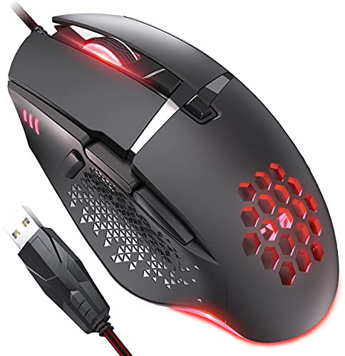 CYD C303 RGB Gaming Mouse - USB 3.0 Wired, Ergonomic Design with Programmable Buttons, Snap-Change Tracking & Shootout for Laptop