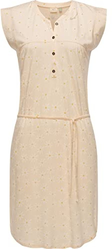 Ragwear Damen Kleid Midi Sommerkleid Zofka Beige Gr. L