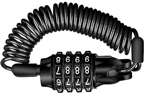 Bike Helmet Lock Small Heavy Duty Bikelock Multi-Function Bicycle Chain Lock Heavy Duty Combination Lock Bike Accessories for Scooter Bike Motorcycle Luggage