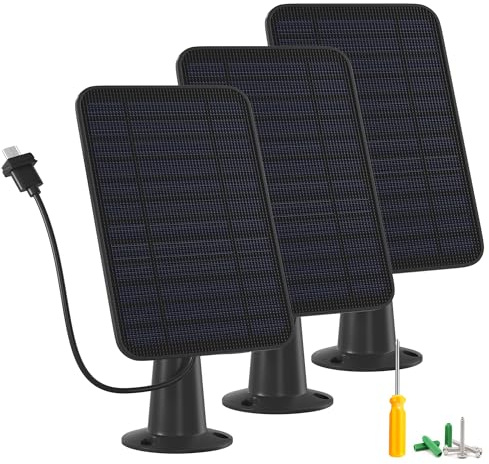 5 W Solarmodul-Ladegerät, kompatibel mit Blink Outdoor/Outdoor (3. Generation)/XT XT2 Kamera, Solarpanel für Blink-Kamera, 4 m Ladekabel und Gummistopfen, IP65 wetterfest mit sicherer Wandhalterung, 3
