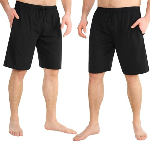 CityComfort Pantaloni Corti Uomo, Comodo Pantaloncini Estivi con Tasche - Pacco 2 (2XL, Nero/Nero)
