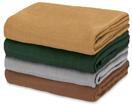 Mulltücher Baby Musselin Pucktuch 4er Set Musselintücher - Mullwindeln Stoffwindeln Swaddle Muslin Cloth Spucktuch Spucktücher Erstausstattung für Neugeborene