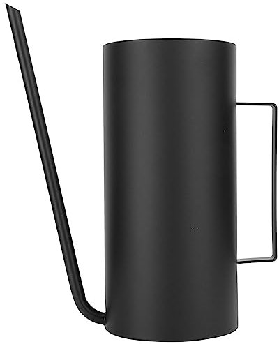 LKPOMI Regadera Negra de 50 Oz/1,5 L para Plantas de Interior, Boquilla Larga de Acero Inoxidable, Regadera para Plantas de Flores para Patio, Jardín, Césped
