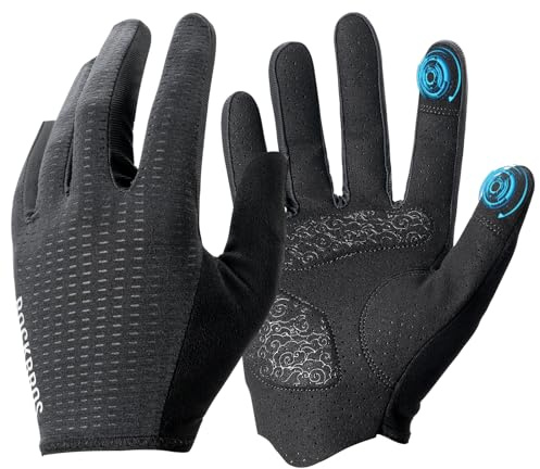 ROCKBROS Road to Sky Fahrrad Handschuhe Touchscreen Atmungsaktive Stoßfest | Fahrradhandschuhe Frühling Sommer Damen/Herren für Radfahren, Laufen, Fitness, Wandern