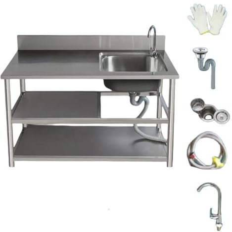 ORNDYDM Stainless Steel Sink,Kitchen Sink Unit,Outdoor Sink,Commercial Sink,Utility Sinks,Stainless Steel Sink Units,Free Standing Sink,Outdoor Garden Sink,Portable Sink,Utility Sinks