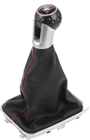 INFINAUTO 6-Gang-Schaltknauf Für VW Golf GTI Mk7 13-18 1 Stück | Kunststoff, Kunstleder, Schwarz, Rot, Ergonomisches Design, Langlebig