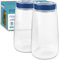 HEFTMAN Lot de 2 bocaux de fermentation avec aération 1 voie d'aération – 2,2 litres – Idéal pour une fermentation sûre pour kéfir, kimchi, choucroute, levain, avoine de nuit – 2 bocaux de