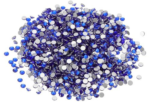 PATIKIL SS10/1440 stycken glas diamant strass, kristallglas platt baksida strass rund kristall konst ädelstenar för nagelkonst hantverk kläder gör-det-själv make-up, mörkblå