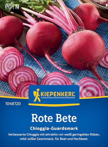 Kiepenkerl Rote Betesamen Chioggia-Guardsmark 1048720, Gemüsesaat | Attraktive rot-weiß geringelte Rüben, für Beet und Hochbeet, Inhalt für 5-6 laufende Meter