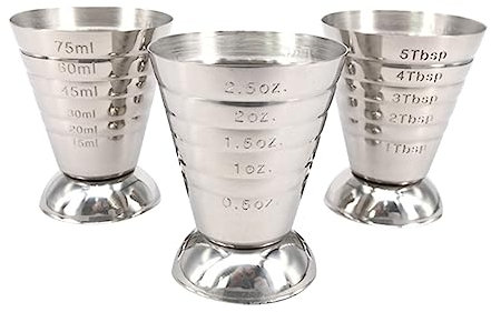 Cabilock Barra Medidora De Onzas Vaso Medidor De Tragos 75ml Taza Medidora Multiusos Estuche De 3 Unidades Color