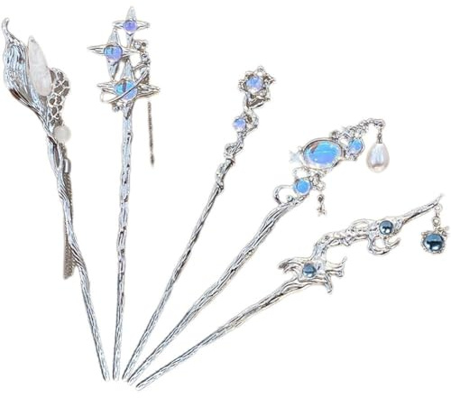 Glixoft 5pcs Chinesische Haar Sticks Vintage Haar Stäbchen Quaste Haar Pins Hanfu Haar Zubehör Für Frau Mädchen Haar Dekor
