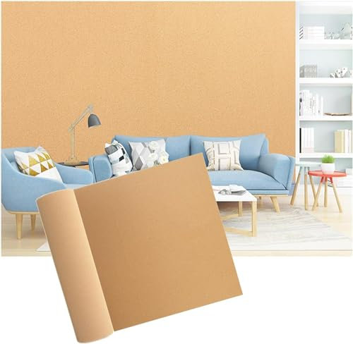 Pinnwand aus Kork, Pinnwand für Wände, Selbstklebende Korktafelrolle, Kork-Pinnwand(1.22x3.28m(6MM))