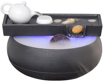 giochi d'acqua per interni Flusso d'acqua attrae ricchezza Fontana Zen Fontana in ceramica Ruota Feng Shui Fontana da tavolo Paesaggio giochi d'acqua per il giardino