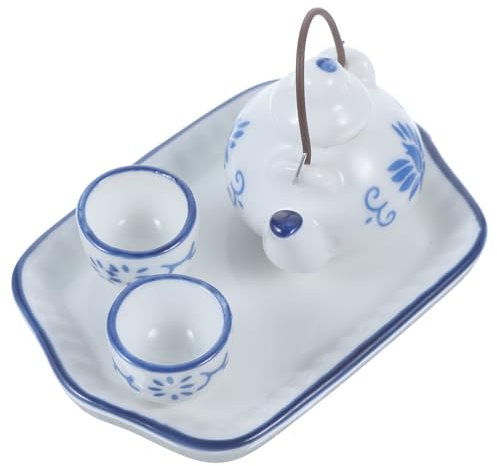 Genérico 1 Juego Mini Juego De Té Muñecos Juguetes Tetera con Taza Mini Taza De La Casa Taza De Té De Porcelana Suministros De Decoración para Casa De Muñecas Mini Teteras Cerámica