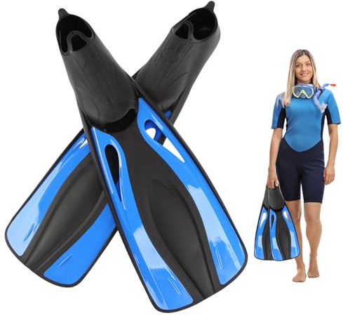 Pinne da snorkeling, pinne e attrezzature per lo snorkeling, per adulti, 1 paio di pinne regolabili e attrezzature per l'allenamento per piscina, mare, sia per piatti che profondi