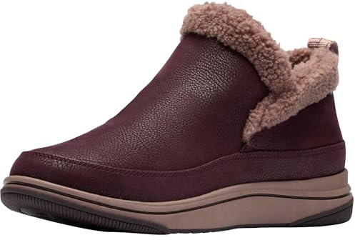 Clarks Women’s Breeze Park Cloudsteppers Ankle Boots, Merlot Textile, 8