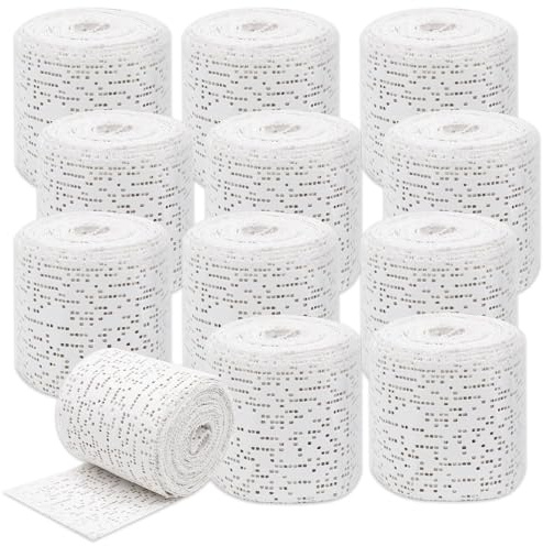 Gipsbinden Set 12 Rollen Plâtre Bandage 12 Rouleaux Bandes de Plâtre Bricolage Bandes plâtrées en Tissu pour Moulage de Décor et Masques 5 CM X 2.7 M