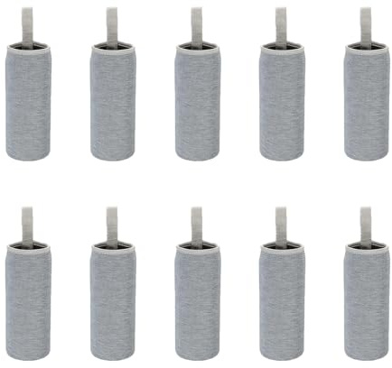 TOP-MAX 10 Stück Neopren Flaschenhülle 550ml (7,8 x 18 cm), Isolierhülle mit Griff, Schutzhülle für Glasflaschen und Plastikflaschen, Flaschenhalter für Schule, Kinder, Wandern und Sport