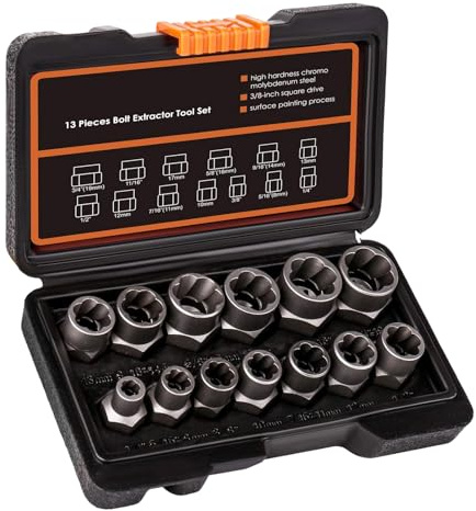 Kit d'Extracteur de Boulons - Outils à Main en Métal pour Dévissage Facile - Ensemble D Extraction De Vis | Pour Retirer Boulons Casses Rouilles Ronds Travail Du Bois Automoto Moteurs Electromenager G