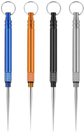 DUINIU 4Pcs De Aleación De Titanio Portátil Palillos De Dientes, De Metal De Almacenamiento De Tubo, Reutilizable Y Resistente A La Corrosión, Conveniente para Al Aire Libre, Picnic Y Los Viajes.