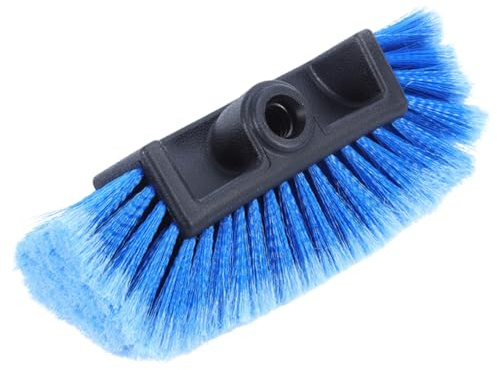 Brosse de Lavage 4 Faces à Passage d’Eau – Poils Doux et Denses – Brosse Multi-Surfaces pour Véranda, Panneaux Solaires, Volets, Voitures