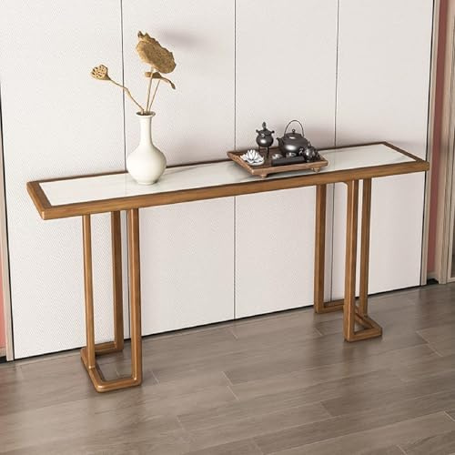 JINGJIAOPLSD Petite Console D'entrée Massif, Meuble Console D'entrée, Meuble D'appoint pour Le Couloir, Derrière Le Canapé, Le Salon ou L'entrée, Montage Facile
