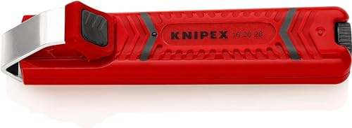 KNIPEX Pelamangueras con hoja de bisturí en blister carcasa de plástico resistente a los golpes 130 mm, 16 20 28 SB