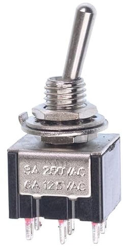 On/On Mini Toggle Switch Miniature DPDT 6 Terminals 2A 250V AC