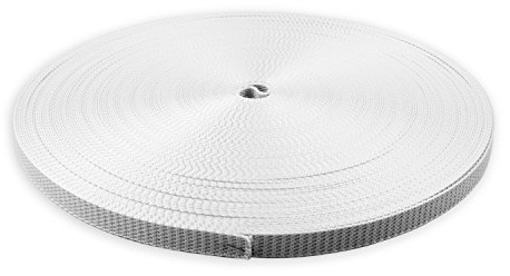 DIWARO® Stabilier Mini Rolladengurt; Jalousiegurt; Gurtband | Gurtbreite 14 mm | mit Schonkante | 50 m Rolle | Farbe: grau