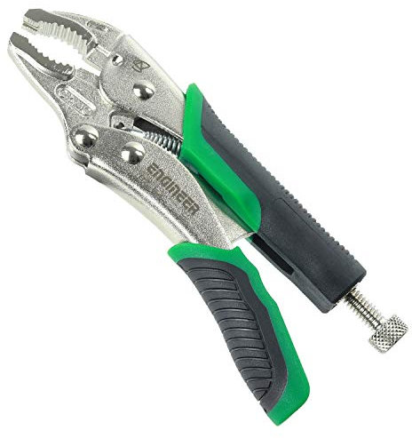 Locking Pliers with Unique Non-Slip/gripping Screw Removal Jaws for The Easy Extraction of Damaged/Stuck Screws, Black/Green. Neji-Saurus mole Grip Pliers by ENGINEER (Small)