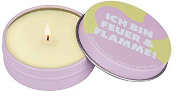 Massagekerze Vanille + Sandelholz „ICH BIN FEUER UND FLAMME!“