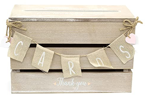 Carousel Home Gifts Shabby Chic Wedding Card Post Box | Wooden Wedding Guest Letter Box