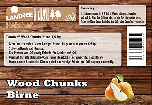 Landree Birne Räucherklötze Wood Chunks 1,5Kg aus Schleswig-Holstein