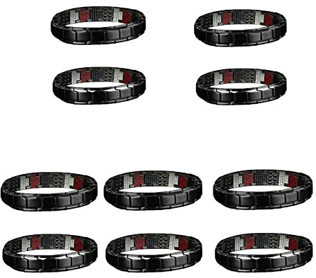 LONGPIN 2 Stück Magnetfeldtherapie Fit Plus Armband, Magnetische Gewichtsverlust Shape Up Therapeutisches Magnetarmband, Abnehmbares Verstellbares Ultrastarkes Magnetfeldtherapie Armband (Black)
