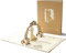 Olakin Pop Up Hochzeitskarte, Pop-Up Karte, 3D Glückwunschkarte mit Hochwertigem Umschlag, für Hochzeitstag, Hochzeitsgeschenk, Geburtstag, Hochzeitseinladung (Gold)