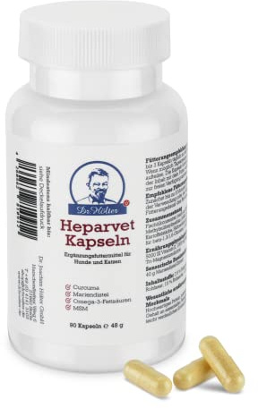 Dr. Hölter Heparvet Leberschutz Hunde Ergänzungsfutter zur Unterstützung der Leber bei Leberproblemen (90 Kapseln)