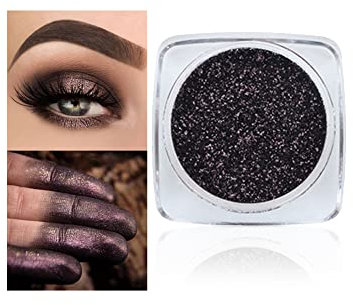 Lucoss Glitter Eyeshadow, Puder-Glitter-Lidschatten Metallic Braun/Grün/Silber/Schwarz/Lila/Gold/Blau/Rot/Gelb