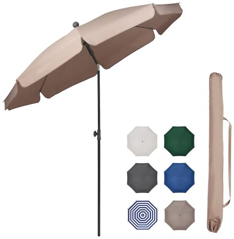 Sekey 2m Garden Parasol with Umbrella Cover - Adjustable and Portable Patio Umbrella for Beach, Garden, Pool, and Patio - UPF 50+ Sun Protection