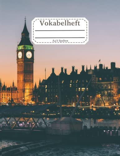 Vokabelheft A4 2 Spalten: für Englisch Vokabeln| Inhaltsverzeichnis, Erfolgs-Tracker| Grunge Look für die Schule, Uni