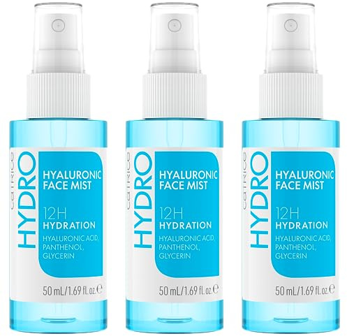 Catrice Hydro Hyaluronic Face Mist, spray de fijación, transparente, hidratante, nutritivo, natural, para pieles sensibles, vegano, sin aceite, sin parabenos, sin micropartículas de plástico, 3