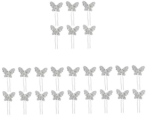 FRCOLOR Pz Forcina a Farfalla a Forma Di u Fermaglio Per Con Perle Di Farfalle Forcina Di Farfalle Forchetta Per Sogno Sposa Lega