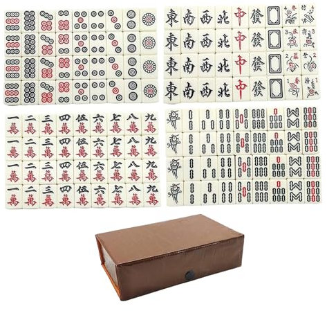 NIDONE Chinesisches Mahjong -Set, 149pcs/ Set Mahjong Set Chinese Mah Jong Game Travel Mini Mahjong Set für Kinderfamilien Erwachsene, professionell komplettes Mahjongg Set