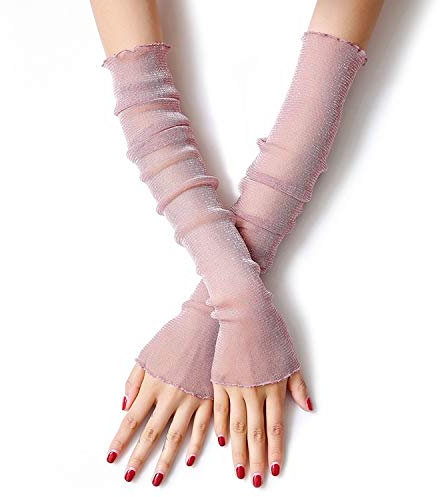 SePkus Blumenschleife Spitzenhandschuhe Frauen Braut Hochzeit Handschuhe Party Fancy Kostüme, Sonnenschutzhandschuhe, Armschutz (Farbe: Rosa) (Lila)