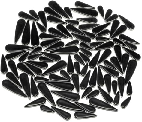 uxcell Piastrelle per mosaico in ceramica, 200 g, a goccia, fiori, foglie, blocchi di mosaico per artigianato artistico e decorazioni per la casa, colore nero