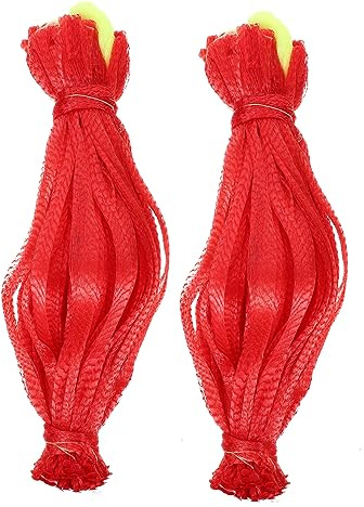 Ciieeo 200pcs Red Mesh Fruit Storage Bags, Portable Drawstring Nylon Net Pouches for Watermelon and Vegetable Hanging, Sturdy Woven Fruit Shopping and Household Storage Mesh Bags