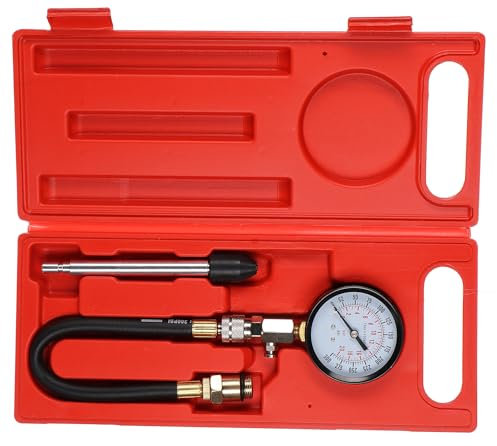 SIXTOL ENGINE TESTER - Juego de 3 probadores de compresión para motores de gasolina, 0 – 20 bar, 3 unidades, medidor de compresión, comprobador de compresión de motor de gasolina, 0 – 300 psi, medidor