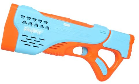 ODS - Deluxe-Blasenblasen, Seifenblasenpistole, batteriebetrieben, mit LED-Lichtern, inklusive 2 Flaschen mit je 88 ml Lösung, Farbe Blau und Orange, 24 x 19 x 6 cm, ab 3 Jahren