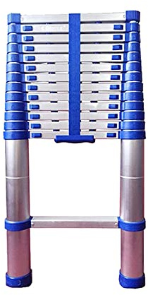SJHDUNBW Pedals Telescopic Ladder Multi-Purpose Telescoping Ladders with Fixed Hook for Home Attic Work Outdoor Use, 4.6m/15ft