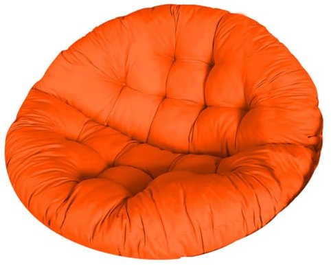 Surwin Hängesessel Kissen, Kissen für Hängesessel Rundes 110cm Dicke Stuhlkissen Weich Bequem Gartenstuhlauflage, Kissen Hängesessel für Rattanmöbel und Gartenstuhl (Orange)