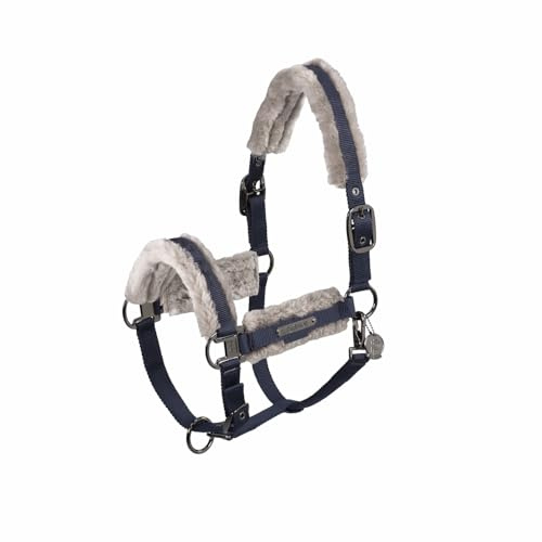 Eskadron Pferde Halfter Double Pin Girth Fauxfur Atlantic Blue Platinum 2024, Größe:P2